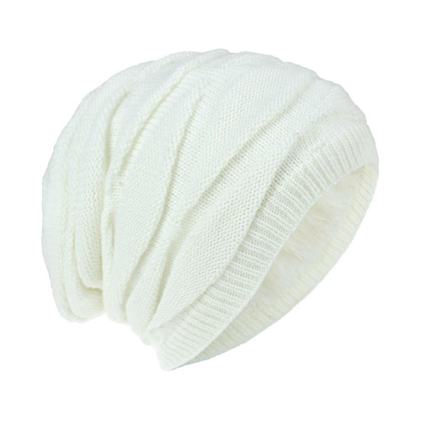 Unisex Vintervarm Fleecefodrad Slapp Stickad Beaniehatt Strumphatt Skallehatt för Män Kvinnor