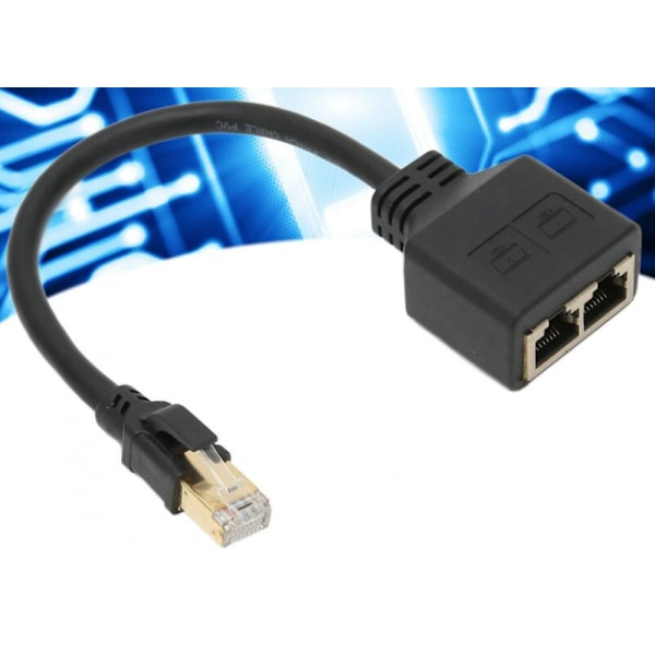 RJ45-jakaja, 1-2 portin RJ45-verkko Ethernet-sovitinjakaja, CAT8-verkkojohdon jakajasovitin kotitoimistoon