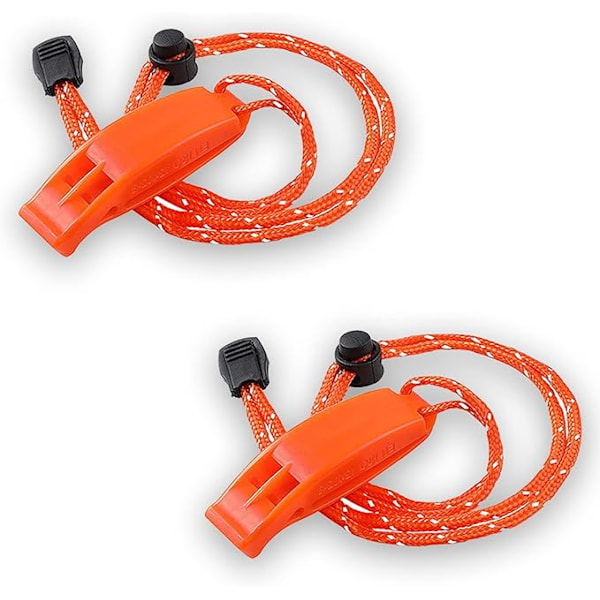 2 Pieces Emergency Whistle with Lanyard, Hiking Safety Whistle, Survival Em