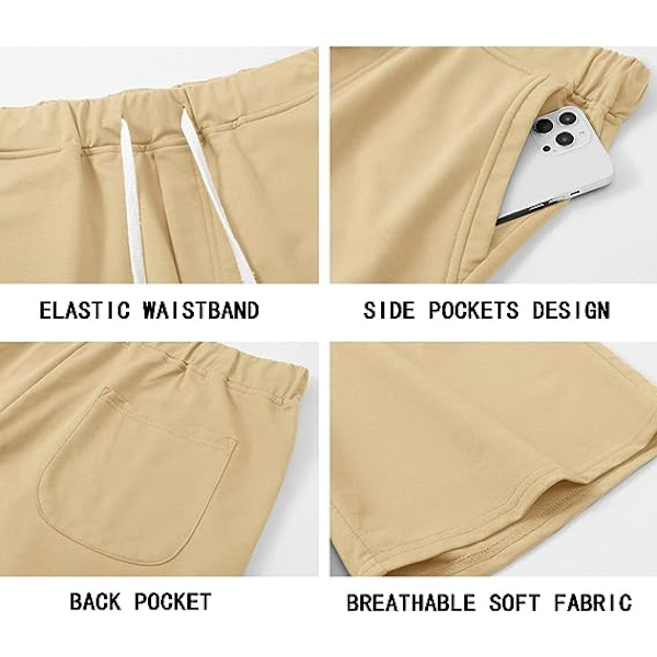 Herre Avslappede Shorts Elastiske Jogger Gym Aktiv Lomme Shorts khkai