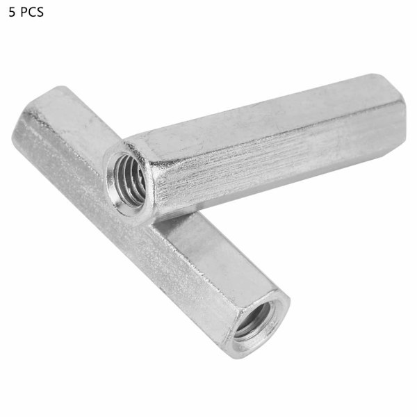 Set med 5 lange sinkeskruer med sekskantmutter for koblingsstang M8 x 50