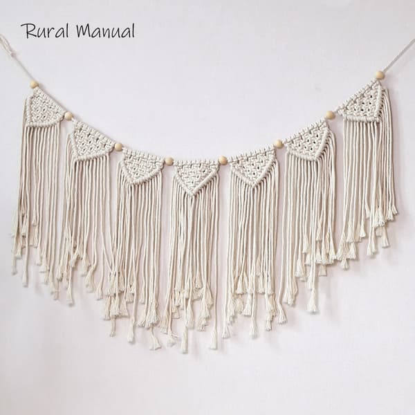Set med 2 st Macrame väggbonad, Chic Modern Woven Tapestry, Handgjord heminredning