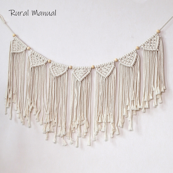 Set med 2 stk. Macrame veggdekor, Chic moderne vevd tapet, Håndlaget hjemmedekor