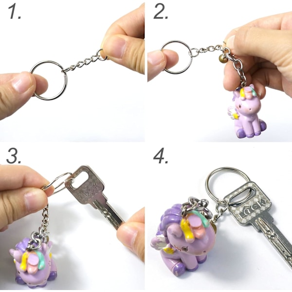 70 stk Nøkkelring, 25 mm Nøkkelringklips, Nøkkelringer med Kjede, Mini Åpne Spalte-ringer, Delte Nøkkelringer, for DIY Håndverk, Nøkkelringvesker Dekor