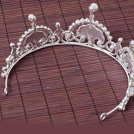 Sølvperle Brud Bryllup Krone Hodebånd Kvinner Krystall Tiara Hea