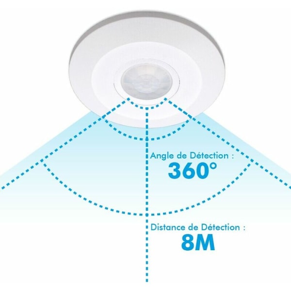 PIR-bevegelsessensor for overflate montering 360º IP20