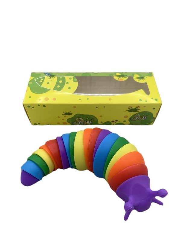 Sensoriske Fidget Slug Legetøj - Sensoriske Legetøj, Fleksibelt Skrivebordskæledyr Leddelt 3D Legetøj