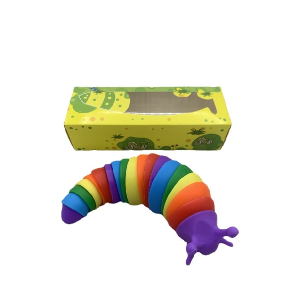 Sensoriske Fidget Slug-leker - Sensoriske leker, fleksibelt skrivebordsdyr som artikulerer 3D-leker