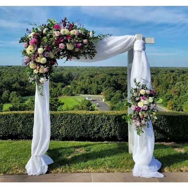 1 stk. Hvide stofpaneler til bryllupsbue - 70*300cm - Chiffon stof