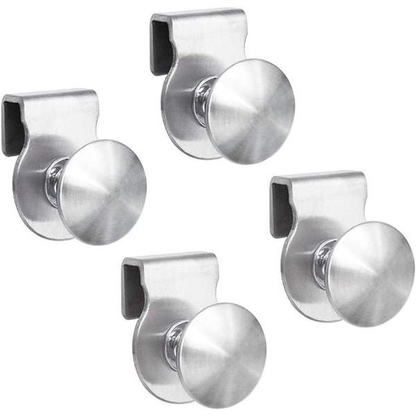 4 stk. Rustfrit Stål Glasdørsgreb Ingen Boring til Vitrine Møbler Glas Skabe Skuffer 5-8mm