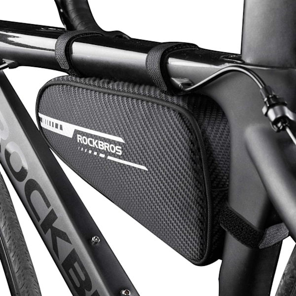 Cykelramme Taske, Reflekterende Trekant Taske Sort 1.2L