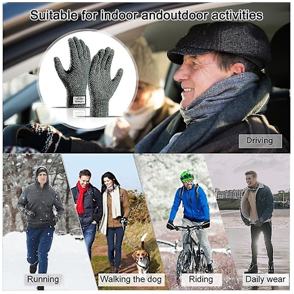 Stickade Vinterhandskar för Män och Kvinnor, Hel Färg, Varma Touch-Handskar, Höst Vindtäta Skidhandskar, Hel Finger, Ett Finger Handskar