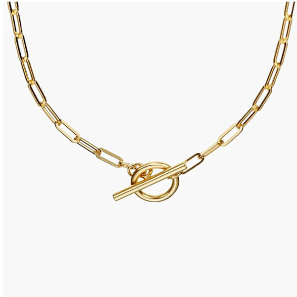 Papper Klipp Länk Växla Halsband Guld