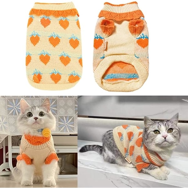 Cat Sweater Puppy Warm Clothes Doggy Cozy Vest Shirt Autumn Winte