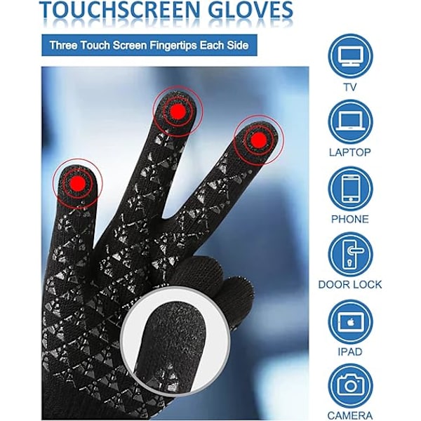Vinterhandsker til mænd og kvinder, opgraderede touch screen anti-slip varme
