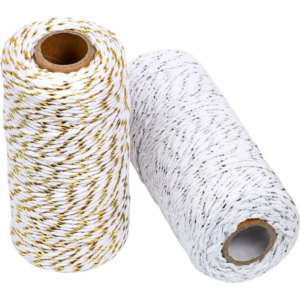 Cotton Jute Twine Rope for Crafts - 200m Cotton Twine for Gift Wr