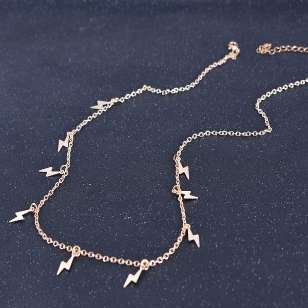 Vintage Lightning halsband Choker guldlegering hänge halsband Pla