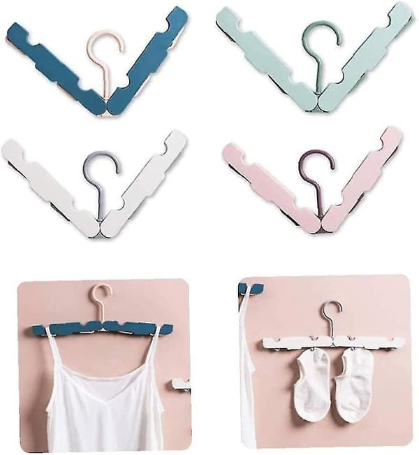 Fällbara galgar, 4 st bärbara resegalgar, campinggalgar mini kläder