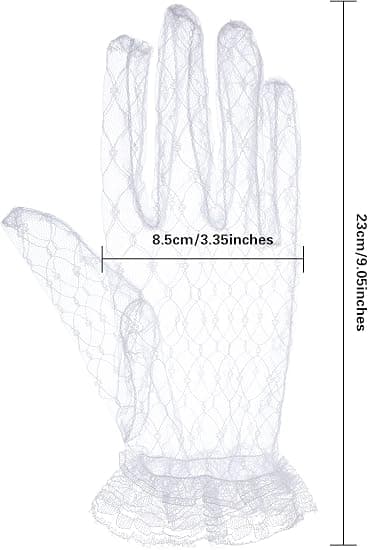 Blonder Handsker til Kvinder Brude Blomster Mesh Handsker Elegant Sommer Co