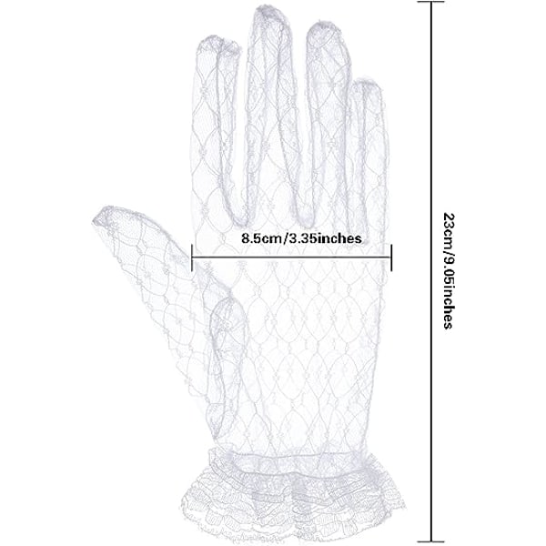 Spets handskar för kvinnor brudklänning blommig mesh handskar elegant sommar Co