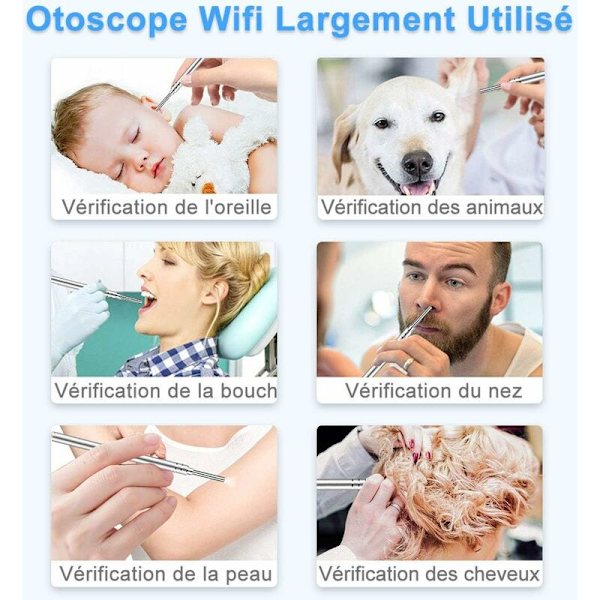 Wifi-otoskooppi - 3,9 mm:n HD USB -langaton endoskooppi korvien puhdistukseen ja tarkastukseen
