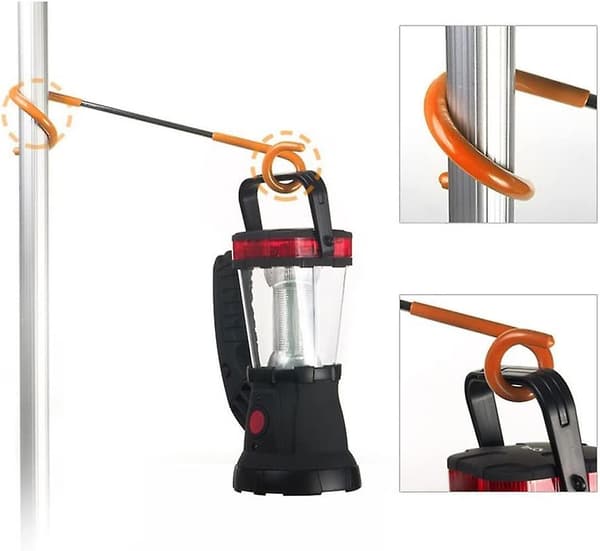 Camping Hook Hanger, 2 sett med multifunksjonelle lampe kroker (oransje)