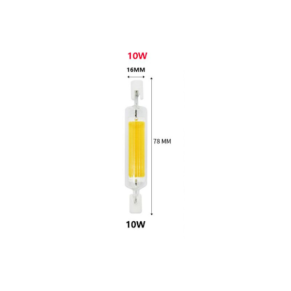 10W LED-pære 78mm dæmpbar, IC konstantstrømslyspærer uden stroboskop, varm