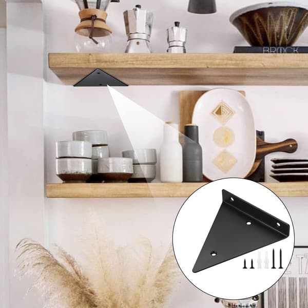 2-pack flytande hyllkonsoler (5,5\" x 5,1\") - Osynlig triangel - Väggmon