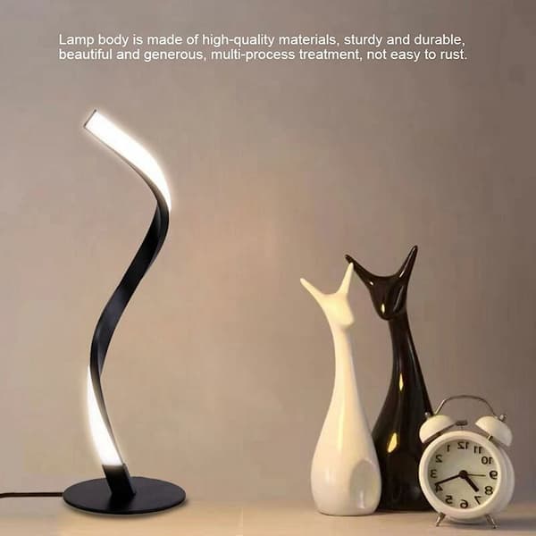 LED-bordslampa, modern LED-bordslampa sovrum, S-formad LED-spiral