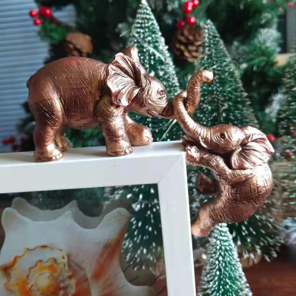 Hengende elefant Liten elefant Resin Håndverk Hjemmedekorasjon dobbel pendel blekksprut Elefant pendel