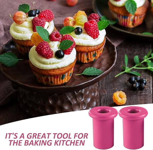 12-pack Silikon Muffinsformslock, Muffins- och Cupcakelock med Hål för Enkel Fyllning