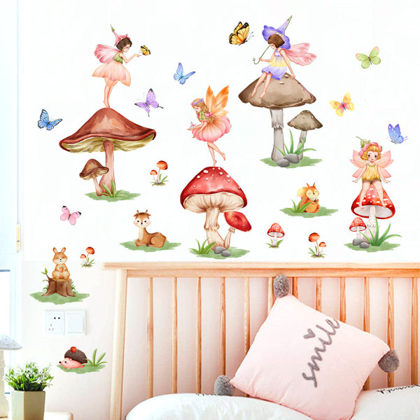 Mushroom Wall Sticker Animal Fairies Wall Sticker Wall Decoration