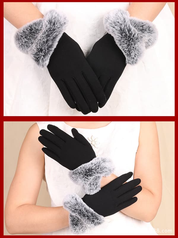 Par Dame Vintervarme Handsker, Dame Vinter Touchscreen Handsker Varme Tykke Vinter Touch Screen Handsker til Kvinder, Dame Vinter Strikket Handsker, (Sort,