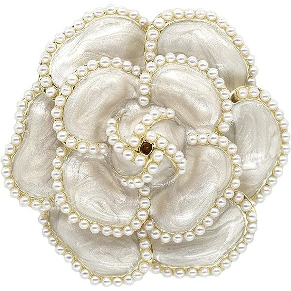 Blomster Brosche Emallje Brosche Perle Pin til Kvinder Bryllup Banket A