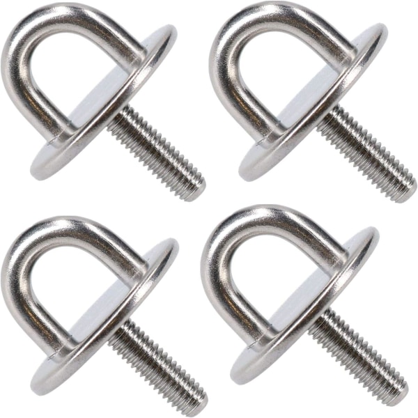 4 Pack Round Pad Eye Tie Down Anchor Ring Stainless Steel M6 Thread