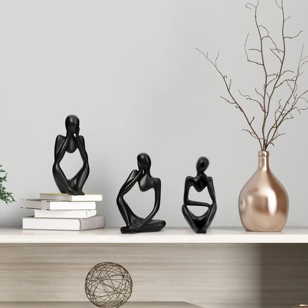 Harpiksstatue Tenker-stil Dekorasjon Abstrakte Skulpturer Samleobjekt