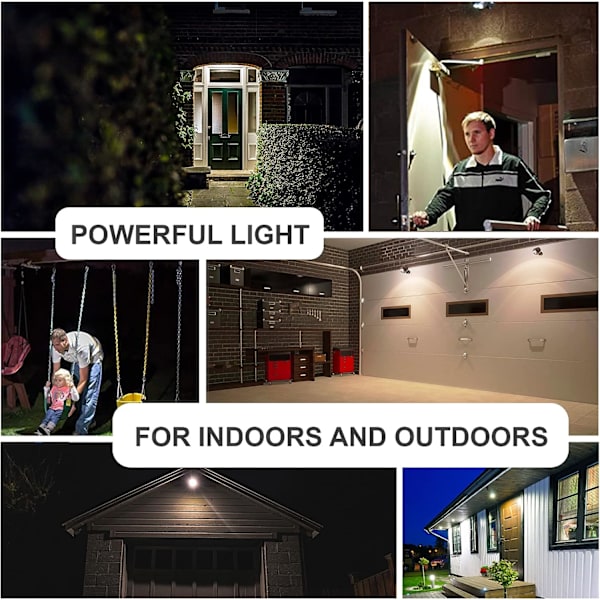 Utomhus rörelsesensorljus, batteridriven LED-belysning, trådlös strålkastare, utomhus LED-strålkastare, 360° roterande huvud, utomhusvägglampa