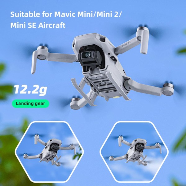 Landing Gear-udvidelser til DJI Mini 4K/Mini 2/Mini SE/Mavic Mini Drone Landing Gear, Foldbar Højdejusterbar Benudvidelsestilbehør