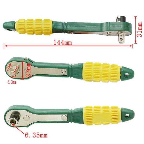 Ratchet Wrench 1/4 Wind Bit (yellow Green)