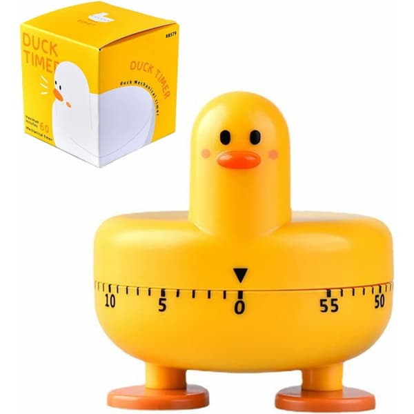 Timer, mekanisk timer för barn, kreativ tecknad liten gul