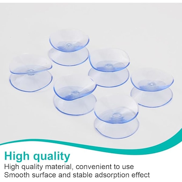 30 Stk. Dobbeltsidet Sugekop, Glasbord Sugekop, Dobbeltsidede Sugekopper 2,5 Cm Transparent PVC Plast Sugekop til Glasbord Spejl