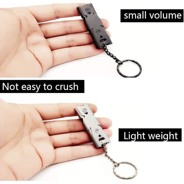 2-pack Signalvissla, 150dB Hög Decibel Rostfritt Stål Vissla med Nyckelring, Bergöverlevnad Nödsituation Sport, Utomhuscamping, Fiske, Vandring