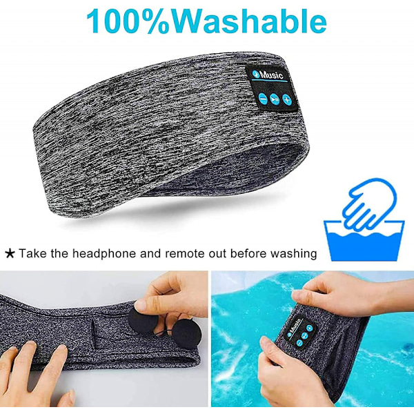 Trådløse sovehovedtelefoner, sports Bluetooth 5.0 hovedbånd med mikrofon, unisex M