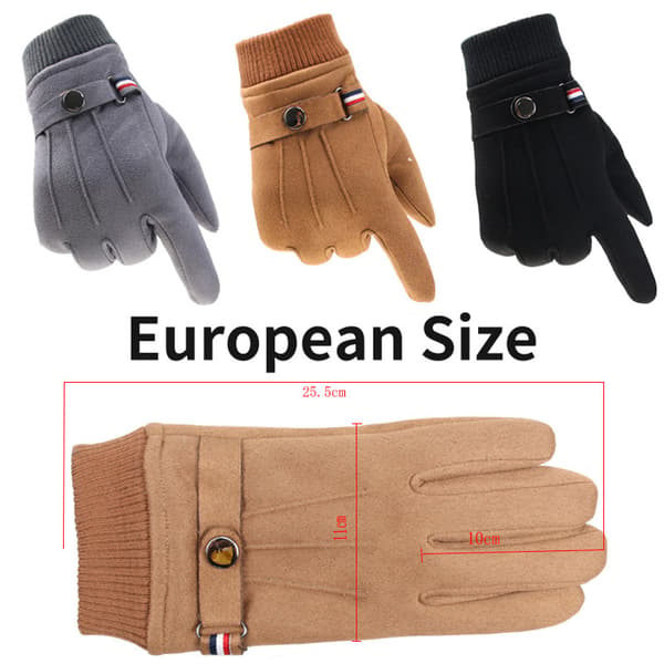 Herre Vinterhandsker Suede Varme Split Finger Handsker Udendørs Sport