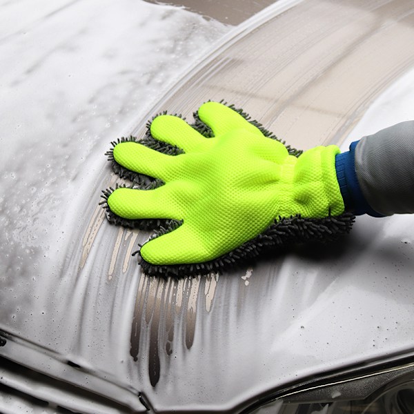 Dobbeltsidet mikrofiber interiør og eksteriør auto detailing rengøringshandske