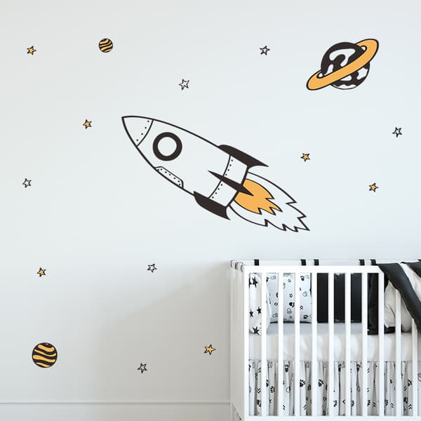 Et sæt miljøvenlige og allergivenlige wallstickers Blødt stof