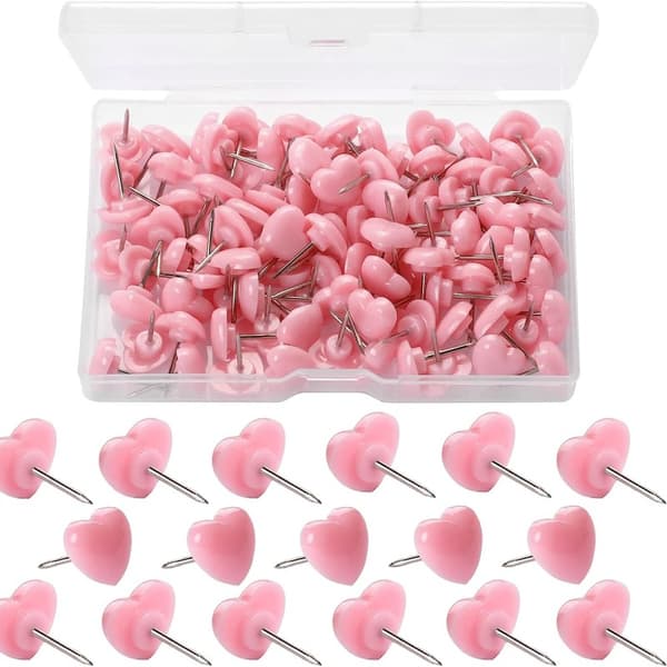 100 stk. trykknapper, 0,47 tommer plastik trykknapper, lyserøde trykknapper, hjerteformede