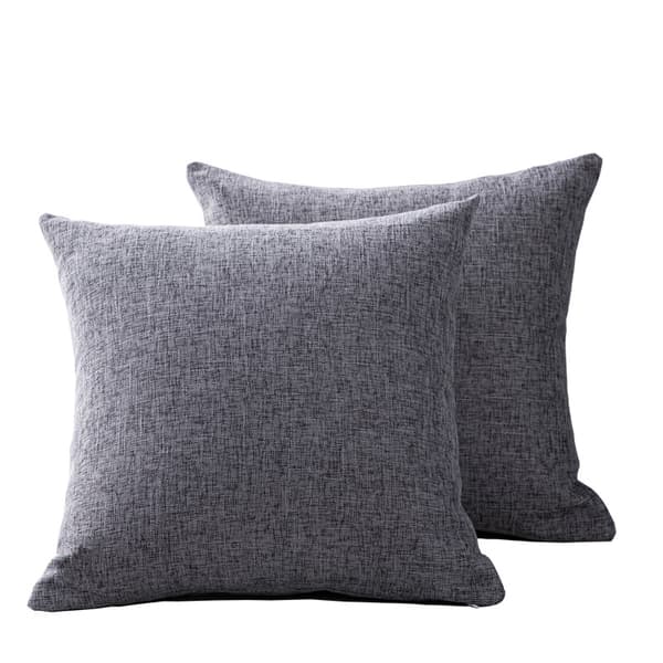 Sett med 2 grå lin-sofaputer, stueputer, senghodestøtte, store ryggputer, soulless bomull og lin 55*55cm