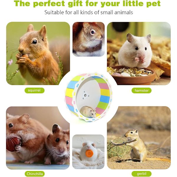 Tyst Hamsterhjul Leksak, Trä Hamster Löphjul Träningshjul W