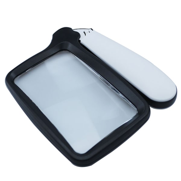 Rektangulær læseforstørrelsesglas med 5 LED-lys, 2 intensitetstilstande